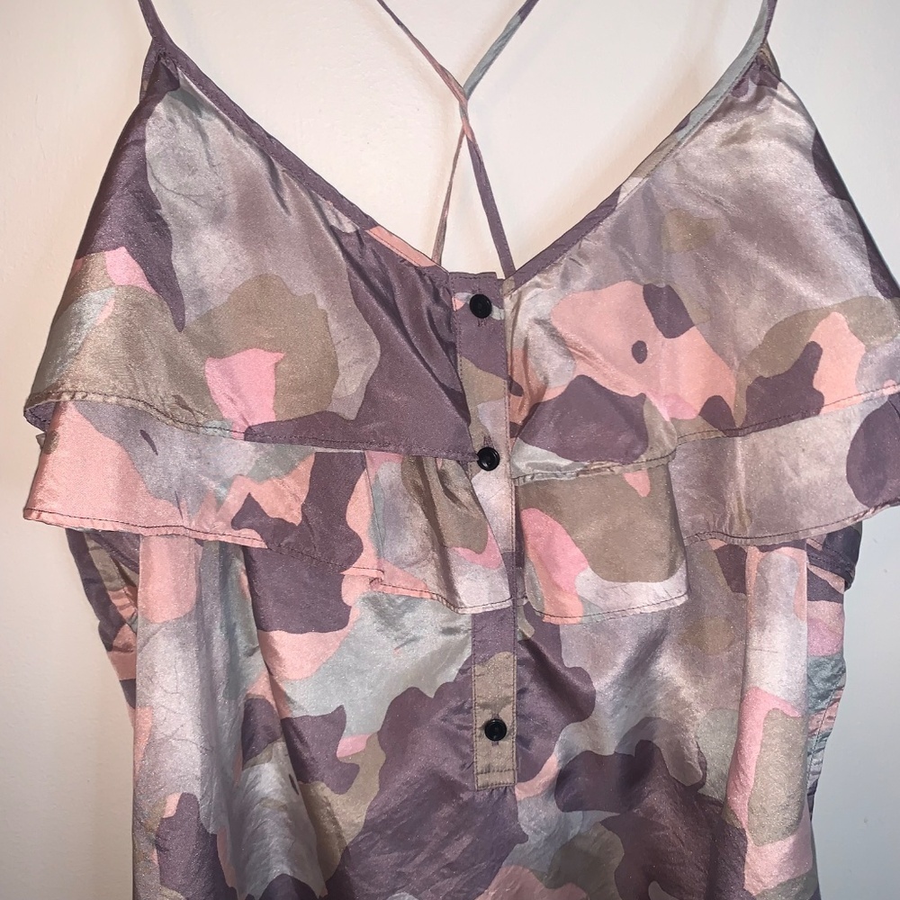 Banana Republic Sleeveless Ruffle Silk Top XL - Picture 6 of 8